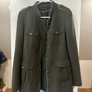 White House Black Market Green Military Field Coat